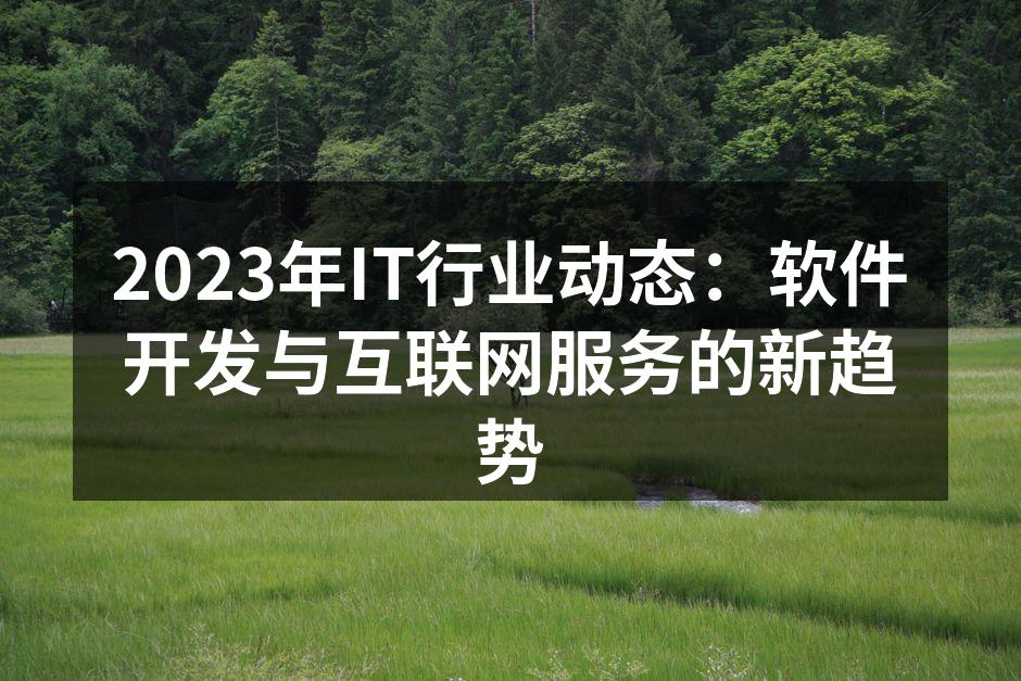 2023年IT行业动态：软件开发与互联网